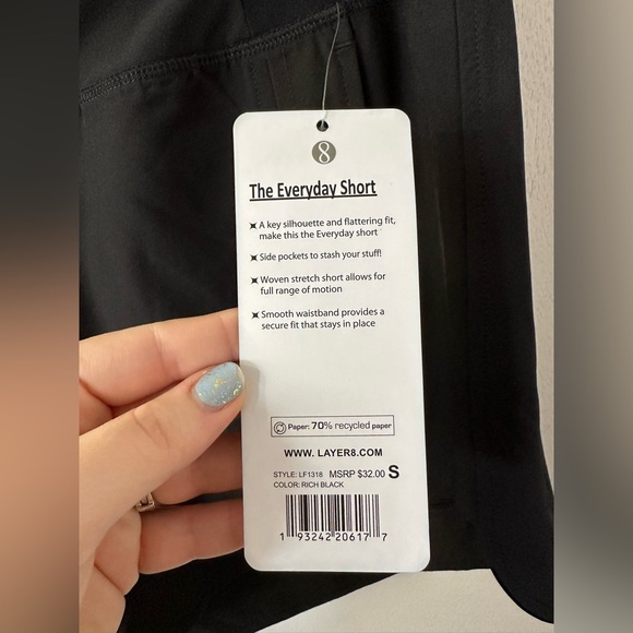 NWT Layer8 | Black Athletic Short - Picture 3 of 6